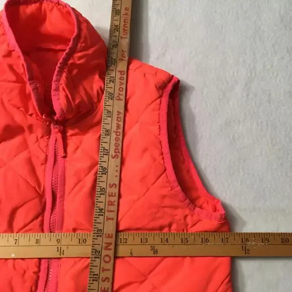 Aeropostale Women Zipper Puffy Vest SMALL HOT PINK - Picture 3 of 6